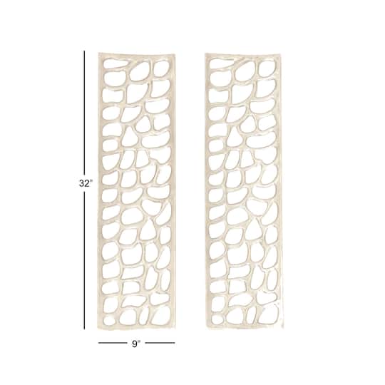 Silver Aluminum Modern Abstract Rectangle Wall Décor Set